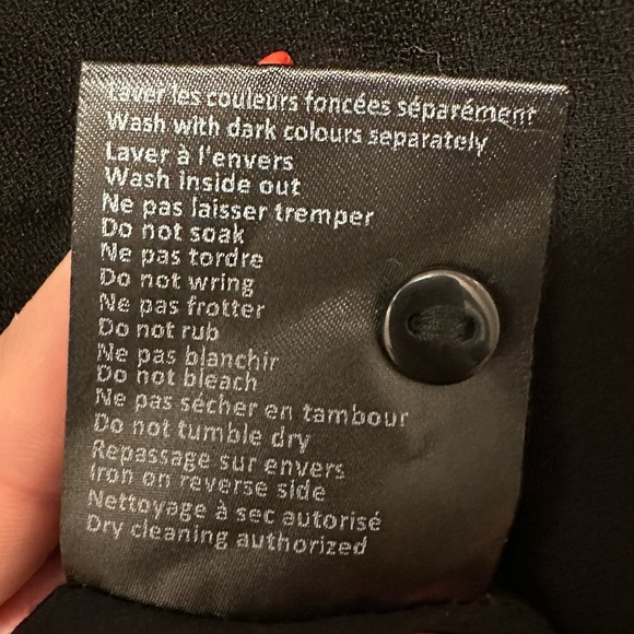 Longchamp Tie Neck Fit Flare Shirt Dress black knee length long slv stretch XS - Picture 8 of 10